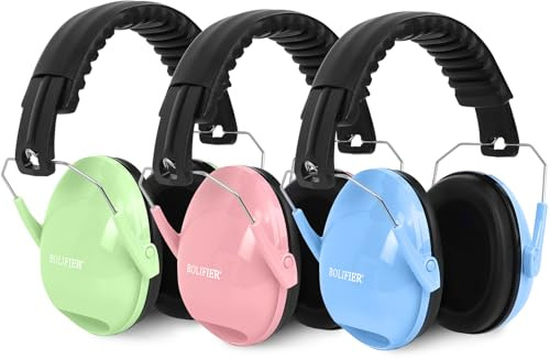 BOLIFIER Kids Ear Defenders for Children,3 Pack Safety Earmuffs Ear Protectors Noise Reduction Headphone Ear Protection Earmuffs for Boys, Girls, Toddlers & Child - 27dB SNR