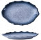 Platos ovalados, vajilla de cerámica de porcelana azul creativa Retro, plato de pescado japonés, plato doméstico ovalado de cerámica, plato de pescado Individual(12inch)