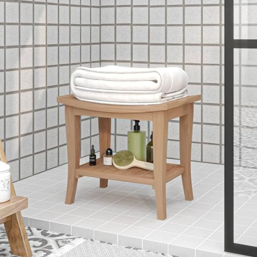 Gecheer Tavolino da Bagno 50x35x45 cm in Legno Massello di Teak,Piano di Lavoro/d’appoggio/Top da Bagno,Piani Bagno,Top Bagno Piano per Lavabo,Piano Tavolo,Piano del Tavolo,P340748