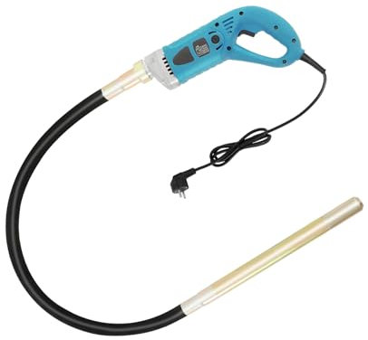 OUBUBY Elektrischer Betonrüttler 1300W Hand Betonrüttler, 1.5M/4.9Ft langer Kupferstange Betonwerkzeuge Beton Rüttelflasche Rührwellendrehzahl 4300 U/min,Durchmesser der Vibrationsflasche 35mm