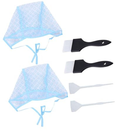 DEARMAMY 6stücke Strähnchenkappe Mit Pinsel Und Werkzeugen Für Professionelle Und Private Haarfärbung Haarfärbeset Inklusive Haken Für Sicheren Sitz Und Einfache Anwendung