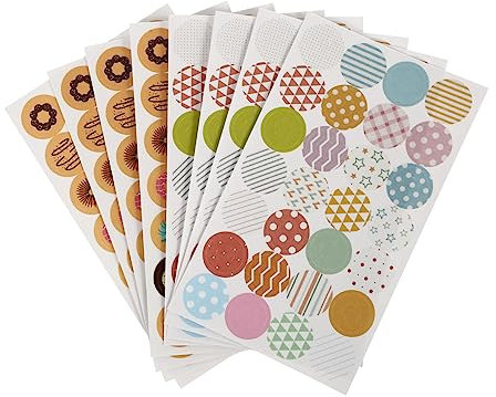 Angoily 40blätter Lochaufkleber Aus Papier Selbstklebend Dekorative Etiketten Verschiedene Farben Kreative Aufkleber Für Sammelalben Und Bastelarbeiten