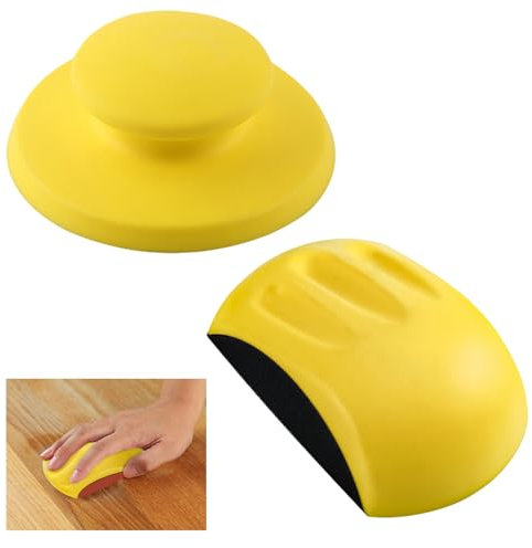 125mm Blocco Levigatura Manuale, 5 Pollici Blocco di Levigatura, Forma di Topo e Rotondo, per Levigatura a Mano, per il Restauro di Mobili in Legno, Arti e Mestieri, Dischi Abrasivi