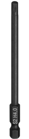 sourcing map Flat Hex Head Drill Bit H4.0 (4mm) Magnetic Tip 1/4 Hex Shank 100mm (4) Long S2 Steel Metric Hexagonal Screw Driver Screwdriver Bits Wrench Socket, Black