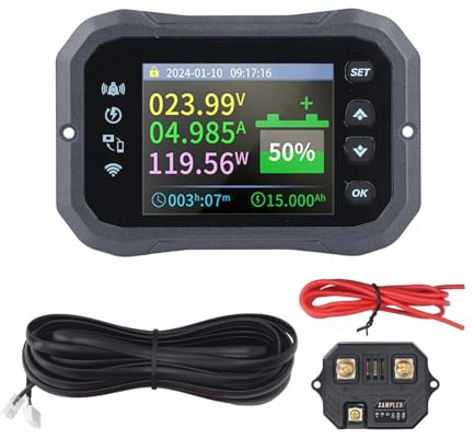 Car Battery Tester, WiFi Battery Monitor Remote Real Time Monitoring Bidirectal Detect Battery Monitor Multi Functs For VRLA