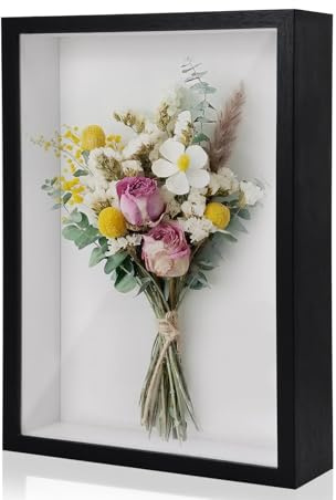 XIATIAN 3D Shadow Box 20.3x25.4 cm Shadow Box Frame Deep 3 cm Black | Box Frames for Crafts 3D Deep, Wooden Deep Frame, Display Frame for Crafts, Photos, Memorabilia, Flower, Tickets, Medal