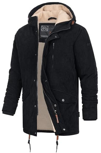 Indicode Herren INLedley Cordjacke mit Teddyfutter und Reißverschluss | Warme Herrenjacke mit weichem Futter und Zipper, Freizeitjacke, Übergangsjacke, Outdoorjacke, lässiger Cordblouson für Männer