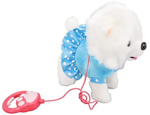 Aumotop Electronic Plush Dog, Interactive Puppy Singing Walking Toy with Remote Control Leash Kids Toddler Birthday Gifts Lifelike Interactive Companion Pets for Girls Boys (Blue)