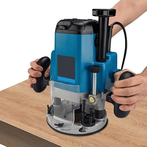 Cordless Trim Router, Brushless, Variable Speed 9000-22000 RPM, Metal Base, Woodworking Tool for Kitchen Fitting and Worktop Joints