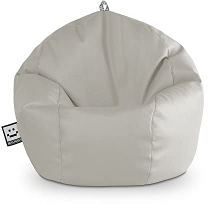 Happers Sitzsack aus Kunstleder, innen hellgrau