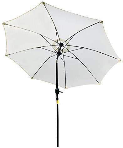 Outsunny Parasol de jardin Parasol droit Parasol inclinable aluminium fibre de verre polyester diamètre 2,65 m coloris crème