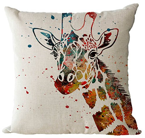 Nunubee Weihnachten Elch Hirsch Kissenbezüge 45 x 45 cm Leinen Zierkissenbezüge Dekorative Kissenbezug Dekokissen Sofakissen Lendenkissen Wurfkissenbezug Kissenhülle, Modell 13