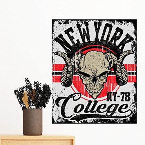 DIYthinker New York Indian Skeleton Motor Totem entfernbarer Wand-Aufkleber Wand-DIY Tapete Vinyl Room Home Decor Aufkleber 50Cm