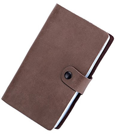 iSuperb Porte-Cartes de Visite Cartes Livret Dossier en Cuir pour ID Crédit Cartes Capacité 90 Cartes 18.3x11.5x1.5 cm
