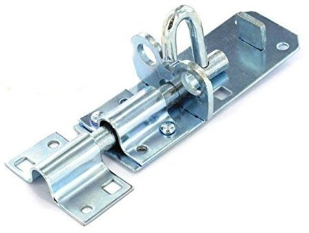 Homezone 4” Brenton Bolt - Heavy Duty Zinc Plated Steel Gate & Door Bolt With Fixings - Durable Sliding Lock For Wooden Gates, Shed Doors, Fences, Cupboards & General Security