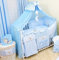 4tlg. Moskitonetz Betthimmel mit Himmelstange Babybett Baby-Moskitonetz 480cm (Blau)