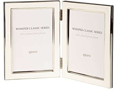 Kenro Whisper Classic White 7x5 Inch / 13x18cm Photo Frame with Silver Plated Edging - WSC1318W/2