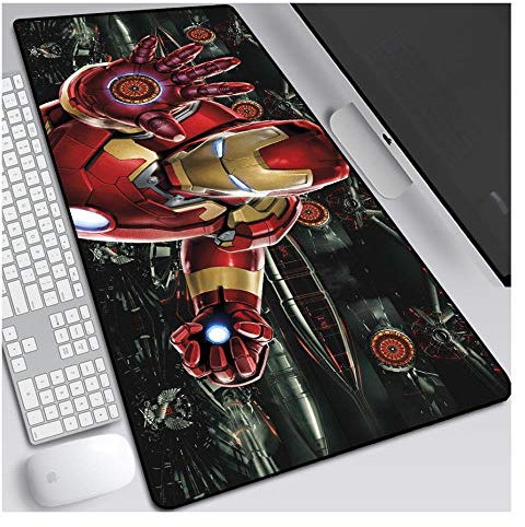 Tapis De Souris Iron Man 900X400Mm Cadeau Garçon, Tapis De Souris Gaming De Précision Et De Rapidité avec Base De 3Mm D'Épaisseur, pour Ordinateurs Portables, Pc, L