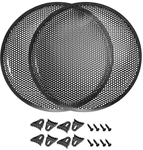 sourcing map 2Stk. 15 Lautsprecher Waffel Grill Metall Masche Audio Subwoofer Schutz Abdeckung mit Clips Schrauben