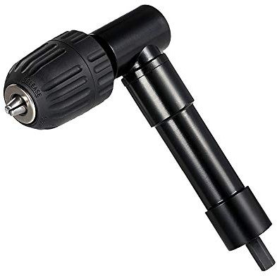 Voche Heavy Duty Aluminium 90° Right Angle Drill Attachment with 3/8 Keyless Chuck - Suitable for 3/8 (10mm) or 1/2 (13mm) Chucks