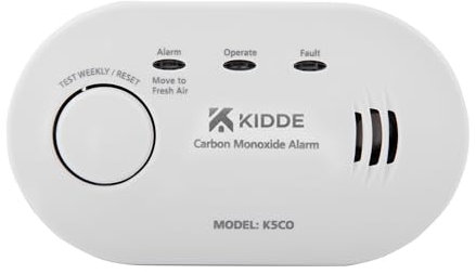 Kidde 5CO Carbon Monoxide Alarm and Detector with AA Batteries - 10 Year Sensor Life CO Alarm for Home