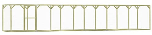 vidaXL Kiefernholz Imprägniert Hühnerkäfig Hühnerstall Hühnerhaus Geflügelstall Freilaufgehege Hühnervoliere Kaninchenstall Freilauf 1,5x9x1,5m