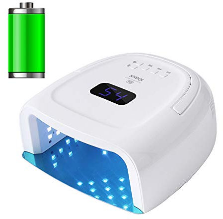 60W UV LED Gel Nail Lamp Rechargeable Manicure Dryer Fast Drying Gel Polish Curing Lamp with 15600Mah Battery Automatic Sensor Nail Light with 4 Timer Setting