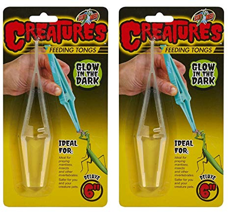 Zoo Med 2 Pack of Creatures Feeding Tongs, 6 Inch, Glow in The Dark