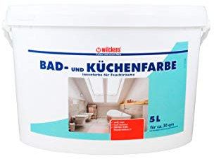 Bad & Küchenfarbe weiss 5 Liter matt Innenfarbe Badfarbe Dispersionsfarbe Renovierung Wilckens ca. 30 m² Feuchtraum Innenputz