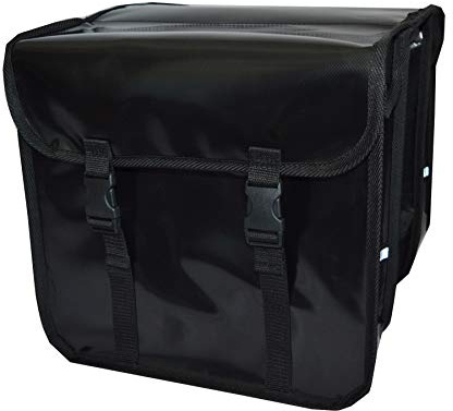 Aves-24 Fahrradtasche Gepäckträgertasche Doppel 28L – wasserdichte PVC Fahrradtasche mit Reflektoren, Verstärktem Boden & Klettverschluss – Robuste Einkaufstasche für Fahrrad Gepäckträger