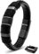 SERASAR Armband Herren 20cm Schwarz Männer Leder Armreif Lederband Herrenarmreif Armschmuck Schmuck Herrenschmuck Armkette Flecht Wickelarmband Kette Leather