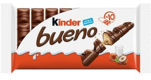 Barritas rellenas de leche y avellanas cubiertas de chocolate KINDER BUENO 10 packs x 2 uds 430 g.