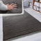 Paco Home Hochflor Teppich Wohnzimmer Schlafzimmer Shaggy Modern Flauschiger Fellteppich Weich Fell Imitat Kunstfell Einfarbig, Grösse:150 cm Quadrat, Farbe:Dunkelgrau