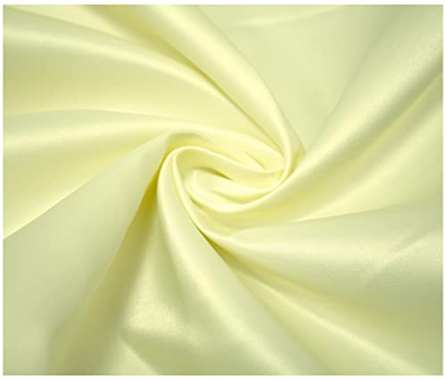 Matte Duchess Bridal Satin Polyester Fabric for Dressmaking Wedding Crafts Quilting Sewing 150cm Wide (10 Metre (1000 x 150cm), Lemon)