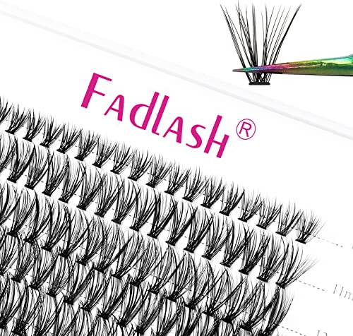Fadlash Cluster Wimpern 30 Wurzel 0.07mm D Curl 8-15mm Gemischte Länge 120pcs Selbst-Anwendung DIY Einzelne Cluster Wimpern