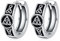 POPLYKE Schwarze Keltische Knoten Creolen Sterling Silber Wikinger Kleine Vintage Gothic Punk Rock Creolen Keltischer Schmuck für Männer