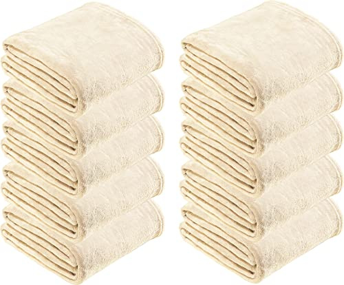 REDBEST Microfaserdecke Amarillo 10er-Pack, Fleece-Wohndecke, Sofadecke Natur Größe 150x200 cm - kuscheliger Teddyfleece, pflegeleicht, waschbar