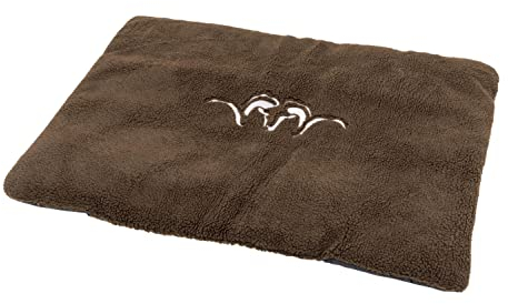 OUTDOORDINO Blaser Hundedecke groß mit aufgesticktem Logo - Hundekissen 100x70 cm mit rutschfestem Boden - Flauschiges Hundebett aus Teddy Fleece Faserpelz waschbar