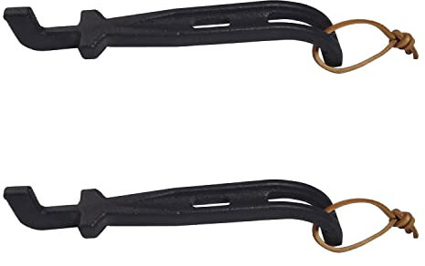 DELSbbq 2 Pack Grillrostheber, Gusseisen Grillrost Heber, Grill Universal Rostheber Werkzeug für die meisten Holzkohlegrills und Gasgrills, Rosthaken, Rostgriff