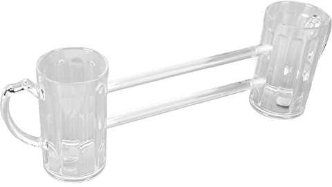 One Piece Beer Mug Glass Draft Beer Mug Frozen Thickened Mug Drop Proof Delicate Ergonomic Handle with Connecting Tube for KTV Bar Family Party