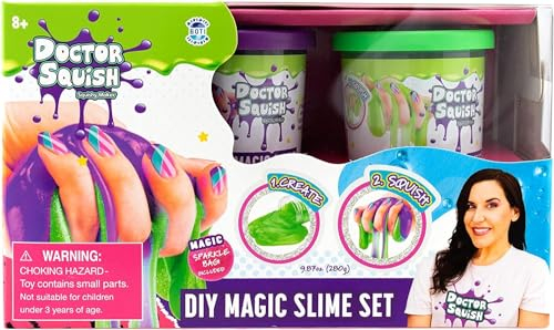 Doctor Squish - Magic Slime Double Set - Green and Purple - 280 Grams