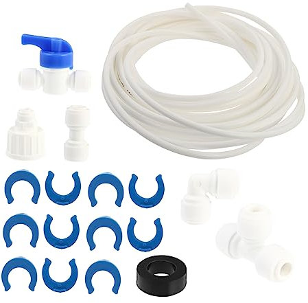 DOITOOL Water Supply Pipe for Ice Maker Connection Kit Includes Water Line for Refrigerator and Freezer Pipe and Plumbing Fitting for Easy Installation