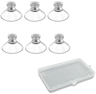 6pcs Ventose Versatili Trasparente con Filettatura,Ventosa 40mm con Dado M4 Ventose Plastica per Vetro in Bagno Cucina Ganci con Ventosa Trasparente,Morbido Forte Aspirazione,per cucina e vetro, ecc.