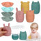 Juguetes Baño Bebe, 8 Piezas Silicona Suave Juguetes Bañera con Apertura, Puede Rociar Agua, sin BPA, Color Neutro, Juguetes Bañera Bebe para Bebés Baño Piscina Playa, Navidad, Cumpleaños Regalos