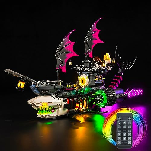 LocoLee Led Licht Set Kompatibel mit Lego Albtraum-Haischiff, Led Beleuchtungs Set Compatible with Lego 71469 DREAMZzz Albtraum-Haischiff - Nur Lichter Set, Kein Modell (Fernbedienung Version)