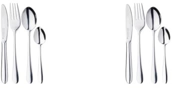 KitchenCraft MasterClass Juego de Cubiertos para Niños, Plateado, 4 Piezas (Paquete de 2)