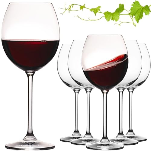 IMPERIAL glass Burgundergläser 350ml Set 6-Teilig 'Venedig' Rotweingläser aus Crystalline Glas Weinglas Spülmaschinenfest