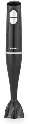 Progress EK6215PVDE Frullatore a immersione - funzione Turbo, lama in acciaio inox, design staccabile, funzionamento con un solo pulsante, zuppe, salse, frullatore per alimenti per bambini, 200W, nero