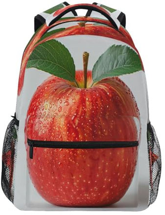 JUMBEAR Fresh Apples with Water Droplets Kids Backpack,Travel School Bags 16 Inch Laptop Backpack for Teenage Girls Boys -S