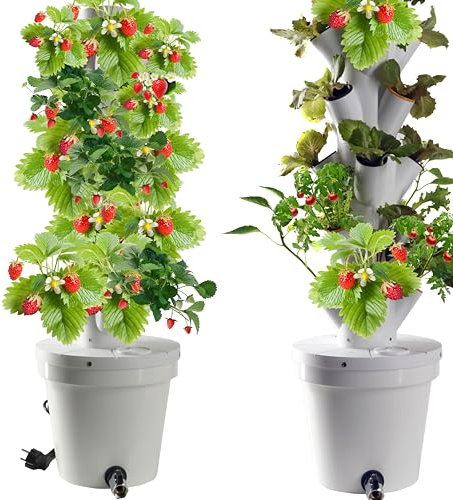 Coltivazione Idroponica Orto Verticale Torre Idroponica Aeroponica DWC - NTF per ORTAGGI e FIORI. Compatto Espandibile. Kit completo. Torre Eoliana serie PANAREA modello FIVE BY TWENTY (5X20).
